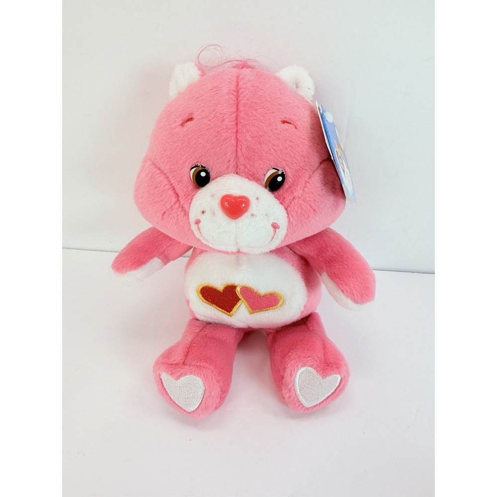 Care Bears Love A Lot Bear Pink Hearts Plush Stuffed Animal 8" 2002 Vintage #2